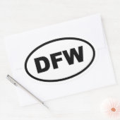 DFW Dallas Fort Worth Ovale Sticker (Envelop)