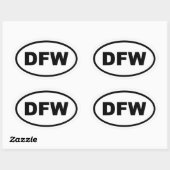 DFW Dallas Fort Worth Ovale Sticker (Vel)