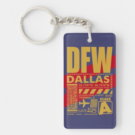 DFW Dallas Luchthaven Sleutelhanger (Voorkant)