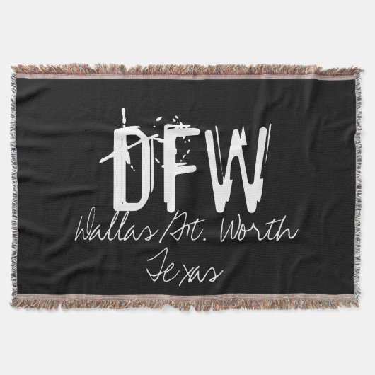DFW Dallas Luchthavencode Typografie Deken (Voorkant)