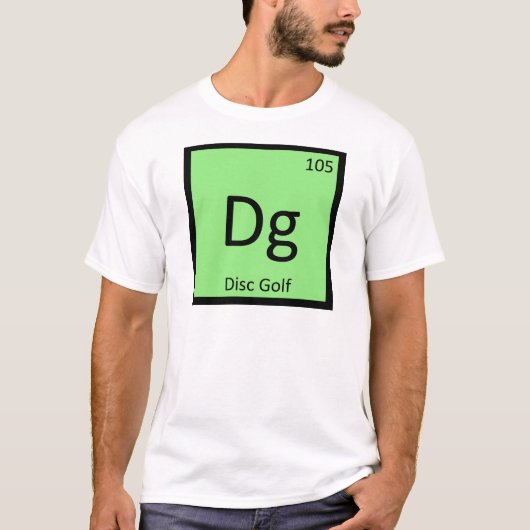 Dg - Discgolf sport scheikunde elementsymbool T-shirt (Voorkant)