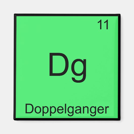 Dg - Dubbelganger Grappig Chemie Elementsymbool Magneet (Voorkant)