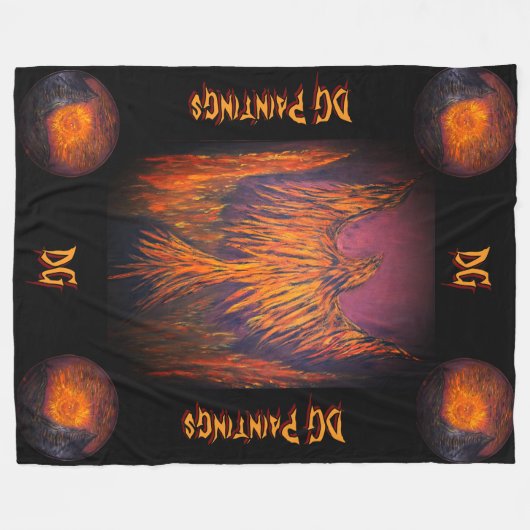DG Fire Phoenix Fleece Deken (Voorkant (Horizontaal))