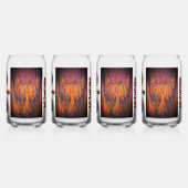 DG Paintings Fire Phoenix Drinkware Set Blikvorm Glas (Achterkant)