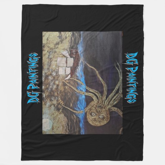 DG Paintings Kraken Fleece Dekbed Deken (Voorkant)