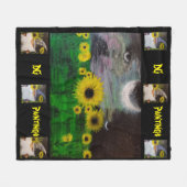 DG Paintings Mystical Sunflowers with Gnomes  Fleece Deken (Voorkant (Horizontaal))