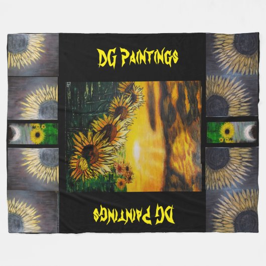 DG Paintings Sunflower Fields Blanket Fleece Deken (Voorkant (Horizontaal))