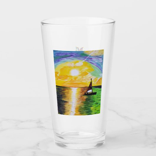 DG Paintings Sunset Sail Glas (Voorkant)