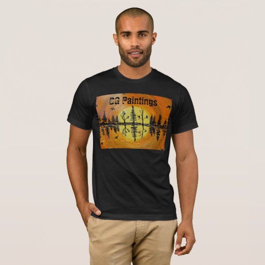 DG Paintings Sunset Waterside Reflections Tshirt (Voorkant volledig)