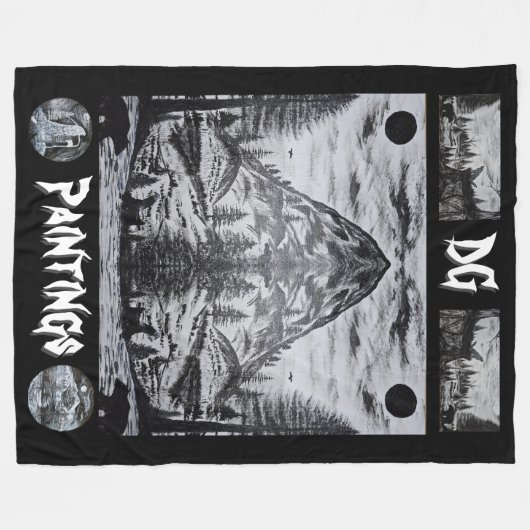 DG Paintings Wild Mountain Blanket Fleece Deken (Voorkant (Horizontaal))