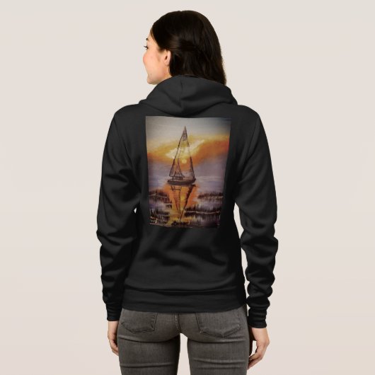 DG Paintings Zeilboot Hoodie (Achterkant volledig)