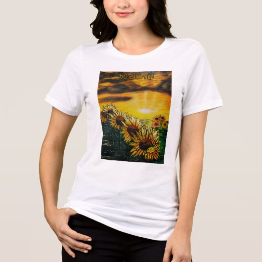 DG Paintings Zonnebloemvelden T-Shirt (Voorkant)