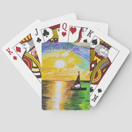 DG Schilderijen Zonsondergang Zeil Pokerkaarten (Achterkant)