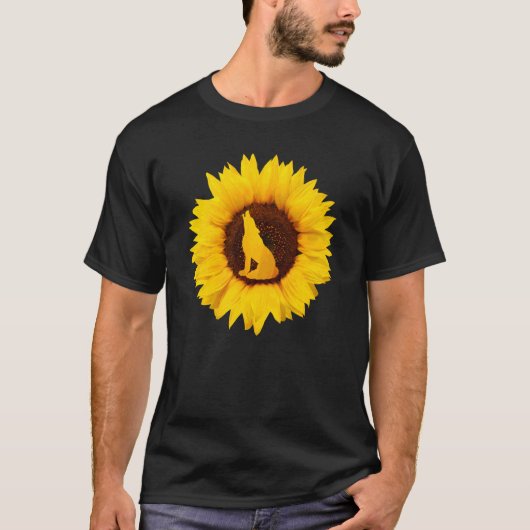 Dgat voor vrouwelijke Mannen Dog Puppy Sunflower T-shirt (Voorkant)
