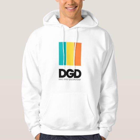 DGD Gestreepte Logo Hoodie (Wit) (Voorkant)