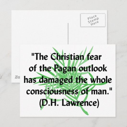 DH Lawrence Pagan Quote Briefkaart (Voorkant / Achterkant)