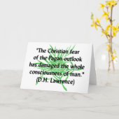 DH Lawrence Pagan Quote Kaart (Gele Bloem)
