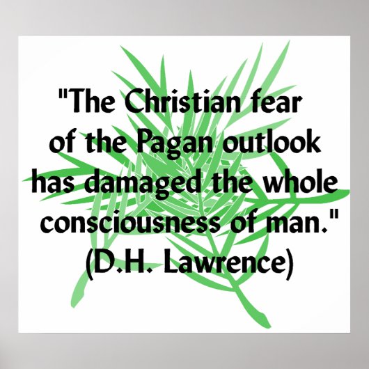 DH Lawrence Pagan Quote Poster (Voorkant)