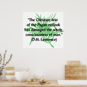 DH Lawrence Pagan Quote Poster (Keuken)