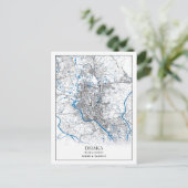 Dhaka Bangladesh City-plattegrond Eenvoudig minimu Briefkaart (Staand voorkant)