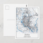 Dhaka Bangladesh City-plattegrond Eenvoudig minimu Briefkaart (Voorkant / Achterkant)