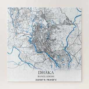 Dhaka Bangladesh City-plattegrond Eenvoudig minimu Legpuzzel