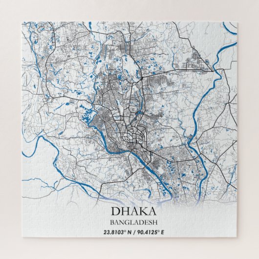 Dhaka Bangladesh City-plattegrond Eenvoudig minimu Legpuzzel (Verticaal)