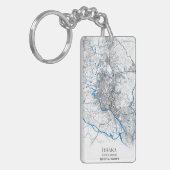 Dhaka Bangladesh City-plattegrond Eenvoudig minimu Sleutelhanger (Voorkant Links)