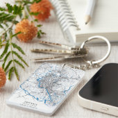 Dhaka Bangladesh City-plattegrond Eenvoudig minimu Sleutelhanger (Voorkant Rechts)