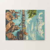 Dhaka Bangladesh Illustration Travel Art Vintage Legpuzzel (Horizontaal)