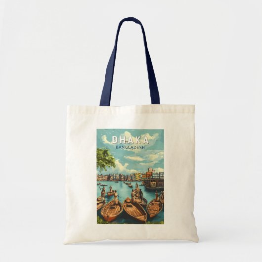 Dhaka Bangladesh Illustration Travel Art Vintage Tote Bag (Voorkant)