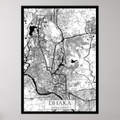 Dhaka Bangladesh Map Poster (Voorkant)