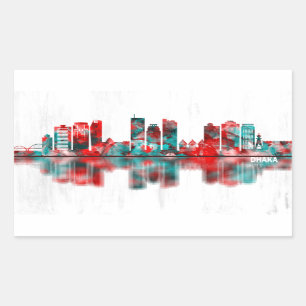 Dhaka Bangladesh Skyline Rechthoekige Sticker