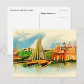 Dhaka Bangladesh Travel waterverf Bengaals Briefkaart (Voorkant / Achterkant)
