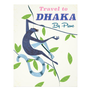 Dhaka, Bangladesh vintage vakantieposter. Foto Afdruk