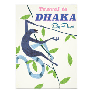 Dhaka, Bangladesh vintage vakantieposter. Foto Afdruk