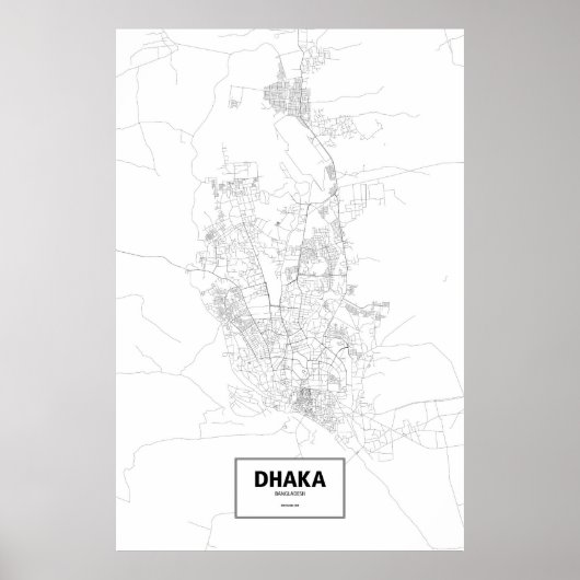 Dhaka, Bangladesh (zwart op wit) Poster (Voorkant)