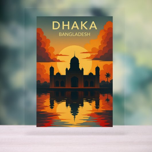 Dhaka Mausoleum Sunset – Digital Art Design Poster (Neutraal)