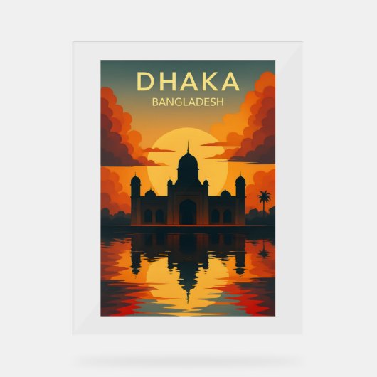 Dhaka Mausoleum Sunset – Digital Art Design Poster (Voorkant)