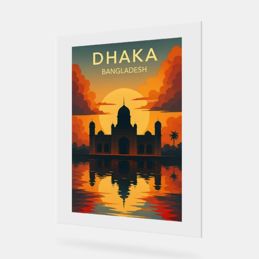 Dhaka Mausoleum Sunset – Digital Art Design Poster (Hoek)