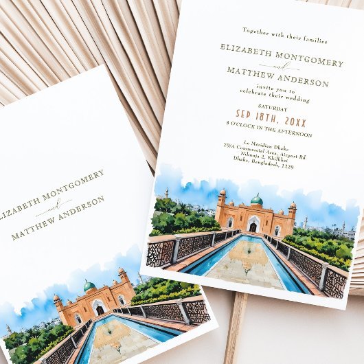 Dhaka Moskee bruiloft uitnodiging Kaart