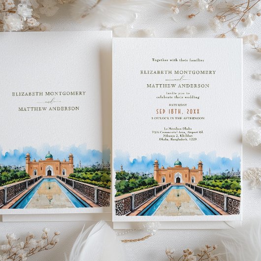 Dhaka Moskee bruiloft uitnodiging Kaart