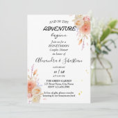 Dhalia & Rozen Huwelijksreis Douche Kaart (Staand voorkant)