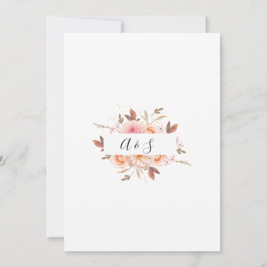 Dhalia & Rozen Huwelijksuitnodiging Kaart (Achterkant)