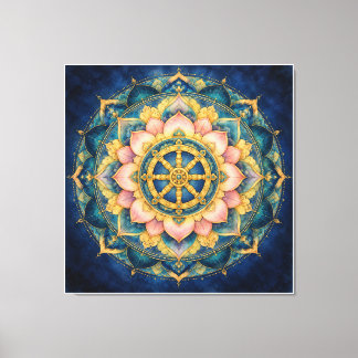 Dhamar Lotus Mandala Canvas Afdruk
