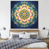 Dhamar Lotus Mandala Canvas Afdruk (Insitu (Slaapkamer))