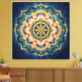 Dhamar Lotus Mandala Canvas Afdruk (Insitu (Woonkamer))