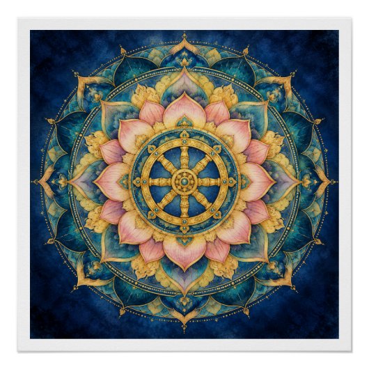 Dhamar Lotus Mandala Perfect Poster (Voorkant)