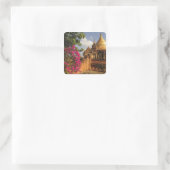 Dhamma Yazaka Pagode in Bagan (Pagan), Myanmar Vierkante Sticker (Tas)