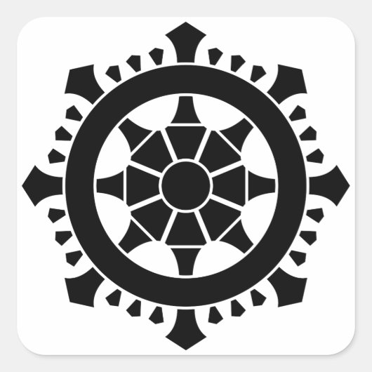 Dharma chakra vierkante sticker (Voorkant)